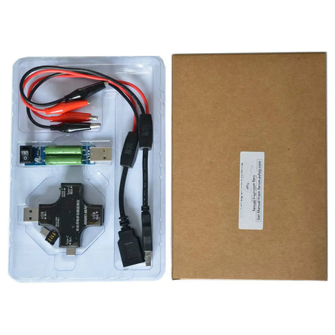 2 In 1 USB C Tester With Color Screen IPS Digital Multimeter set with cables and clip, supports PD 2.0/3.0, QC 2.0/3.0, BC1.2