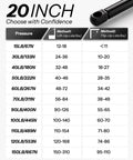 Chart showing pressure ratings for Heavy Duty 20 Inch Gas Struts Shocks Pair For Floor Hatch RV Bed Door Storage Trailer Lid
