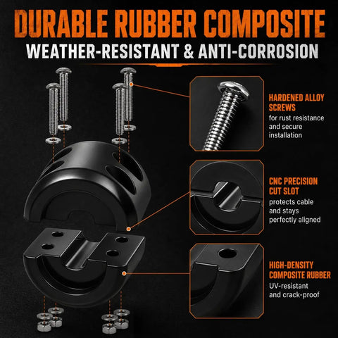 Rubber Winch Stopper for Cable for ATV UTV and Truck Protects Towing Hook and Synthetic Rope From Wear and Damage