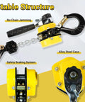 Heavy Duty Manual Lever Chain Hoist Come Along One Quarter Ton Capacity Portable Five Foot Lift G80 Zinc Load Chain With Rugged Alloy Steel Hook Hand Winch showing stable structure and safety features