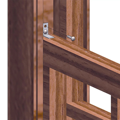 Close-up of Carbon Steel Fixed 4 Bar Window Grill Guard For Home Security And Kid Safe Protection, Adjustable, Bronze Finish