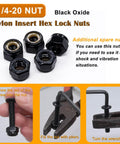 Black oxide nylon insert hex lock nuts for rust-resistant hardware. 30 Piece Set Of 1/4-20 X 3/4 Inch Flat Head Socket Head Screws In 304 Stainless Steel With Spare Nylon Lock Nuts And Hex Spanner For Rust Resistant Furniture Hardware Kit.