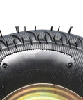Close-up of 10 inch Tough As Nails heavy duty swivel plate caster with inflatable shock absorbing design and double ball bearings