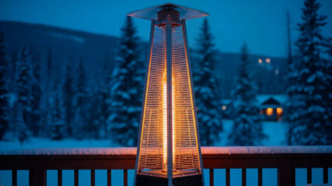 Pyramid Patio Heater With 48000 BTU Output For Outdoor Comfort Propane Fueled Heat For Patios And Commercial Spaces