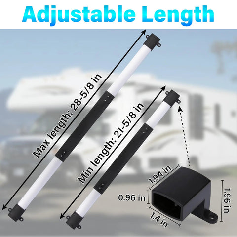 Easy Install RV Screen Door Handle Grab Bar No Fuss Protection For Campers Heavy Duty Aluminum Door Handle With Soft Grip And Adjustable Length For Smooth Entry, adjustable 21-5/8 to 28-5/8 in