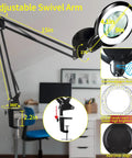 10X Magnifying Glass With Light And Stand Great For Close Work And Crafts, 2200 Lumen LED Desk Lamp With Swing Arm in home setting