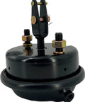 Long Stroke Type 24 Air Brake Chamber With Welded Clevis For Semi Truck And Trailer 2.5 Inch Stroke Service Chamber Double Clamp Band Compatible TR24SC-WC Replaces Bendix K058691 Automann 179.SC24XLW225, black steel housing