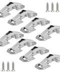8 Pack Hidden Cabinet Hinges Surface Mount 4 Inch Stainless Concealed Cupboard Hinges High Strength Nickel Plated Steel Includes 64 Mounting Screws Easy Install For Home Renovation