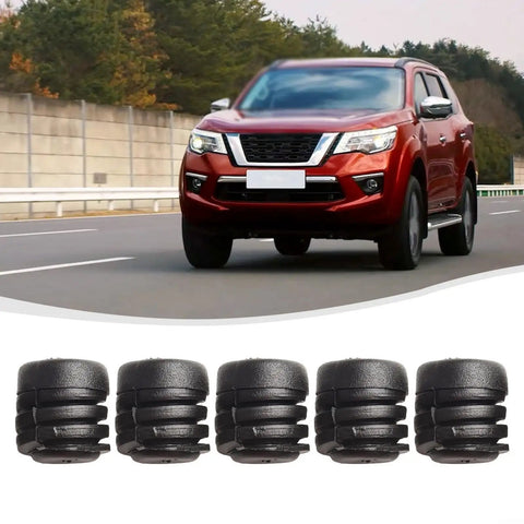Top Grade 5 Pcs Black Rubber Car Hood Buffer Stop Kit For Nissan Models High Strength Durable Bonnet Bumper Washers Easy Direct Install Swap, five black rubber hood buffers for Nissan