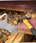 Professional Grade Heavy Duty Aluminum Alloy Furniture Lifter Tool Kit Featuring Anti Slip Leverage for drywall panel lifting beside a hammer.