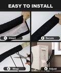 Four installation steps for Three Layer HVAC Copper Pipe Insulation Cover for Outdoor AC Lines and Electrical Cables 72x10.2 Inches Oxford 600D