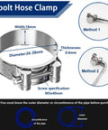 30 Pcs T Bolt Hose Clamps Set For Cars And Gearheads, 6 Sizes 17-35mm, Heavy Duty Radiator Clamps Kit, 304 stainless steel