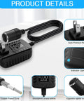 Get Your Gear Juiced Up With This Real Deal AC To DC Converter 12V 2A 24W Car Cigarette Lighter Socket Adapter Power Cable American Standard Plug close-up of adapter with copper cord and indicator light