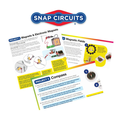 Magnet Fun Lab Kit For Kids 8 Plus A Hands On STEM Toy With Five Magnet Science Projects instruction cards showing projects