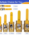 Six Pack One Quarter Inch Brass Ball Valve Heavy Duty Shut Off Valve NPT Female Full Port For Water Oil Gas Pipe Fitting
