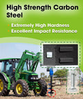 Tractor with set of four 3 point auger cutting edges with beefed up bolts for heavy duty post hole digger augers on tractors