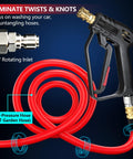 High Flow Pressure Washer Gun With Swivel For 4000 PSI Power Washing, M22 14mm/15mm And 3/8 QC Inlet, 1/4 Quick Connect For Foam Cannon
