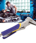 Sturdy 10 Inch Locking Pliers Made From Carbon Steel With Anti Slip Rubber Handles And Adjustable Screw for effective metal clamping.