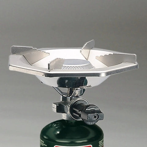 BottleTop Propane Stove Portable Camping Cooker With Adjustable Burner And 10,000 Total BTUs Of Cooking Power, close-up.
