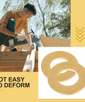 Top Tier 50 Piece Metric 12mm Copper Flat Washers With Sealing Crush O Rings And Gasket Hardware For Secure Electrical Fastener Mounting And Tough Connections That Really Make A Difference. Copper flat washers shown with carpenter using them on wood