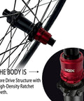 Close view of hub with high-density ratchet on 700C Disc Brake Carbon Wheelset For Road Bikes Tubeless Ready Clincher.