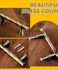 Five Pack Bamboo Shape Drawer Pulls in Antique Brass Finish, 4.21 Inch Long Zinc Alloy Cabinet Hardware With 64mm Center Hole Spacing