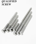 Heavy Duty Hex Head Lag Screws With Flat Washers For Wood Three Eighths Inch By Six Inches 304 Stainless Steel Eighteen Eight