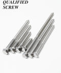 Heavy Duty 5/16 Inch Lag Screws With Flat Washers, 1-1/2 Inch Length, Hex Head, 304 Stainless Steel 18-8 in focus.