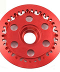 Bulletproof Black Dry Clutch Pressure Plate With Teeth Built Tough For Six Speed Ducati Engines Fits Monster MH900E Multistrada St Series Superbike Street Ready Replacement 19420011B 19420151A, precision CNC machined red aluminum design.