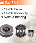 Beefed-Up 325-7T Sprocket And Clutch Drum Kit For Chainsaw Replacement Parts With Needle Bearing, PP5020AV PP4818A, components view