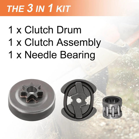 Beefed-Up 325-7T Sprocket And Clutch Drum Kit For Chainsaw Replacement Parts With Needle Bearing, PP5020AV PP4818A, components view