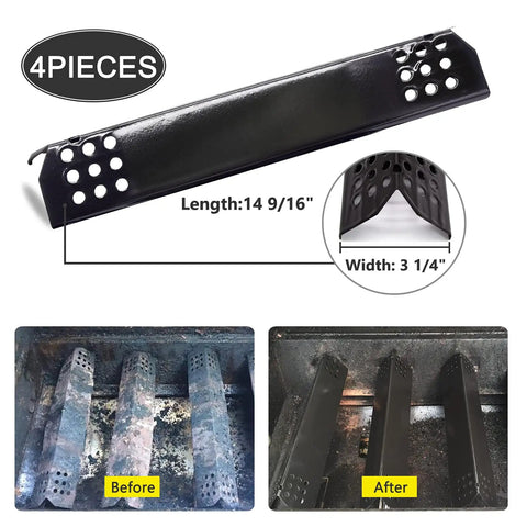Four Pack Porcelain Steel Flame Tamers Heat Plate Shields Fits 720-0697 Nexgrill 720-0783E 720-0830H Kenmore 720-0830A Replacement Parts