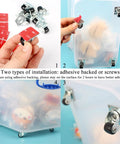 Mini Nylon Caster Wheels 0.5 Inch Low Profile Swivel Casters Set Of 8 Non Marks Self Adhesive Plate Caster Wheels for bins
