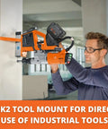 Rugged Heavy Duty 18V Cordless Magnetic Base Drill With A Killer Brushless Motor And Rock Solid Frame For Precision Metalworking in use on a wall.