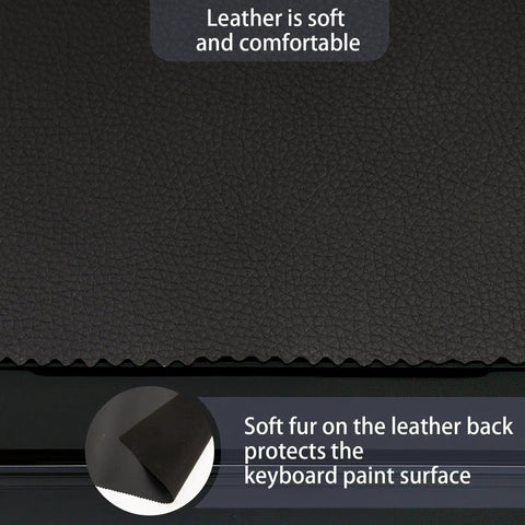 Close-up of soft leather texture and fur lining of Waterproof Stretchy Keyboard Piano Cover For 61 To 88 Keys dust protector.