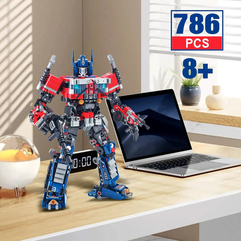Mech Robot Transform Set With 786 Pieces Dual Design Building Block Kit Compatible With Lego reconfigurable mech on desk