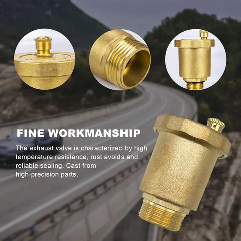 Brass Automatic Float Valve With Half Inch NPT Thread Air Bleed Vent For Hot Water Radiators And Boilers close-up view