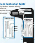 PT-1 Professional Hands-Free Sailboat Rigging Tension Gauge for Accurate Force Readings in Forestays and Shrouds and Standing Rigging Measures 2.55mm 3mm and 4mm Wire Rope with ±5% Accuracy Up to 360 Kg (800 Lb), calibration table