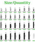 400 Pcs Roll Pin Assortment Kit With Slotted Tension Pins, Split Dowels And Expansion Pins In M1.5 To M10 Sizes layout image