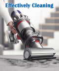 Quick Release Mini Motorhead For Dyson V8 V7 V10 V11 Vacuums in use, cleaning carpet with high suction power, durable ABS build.