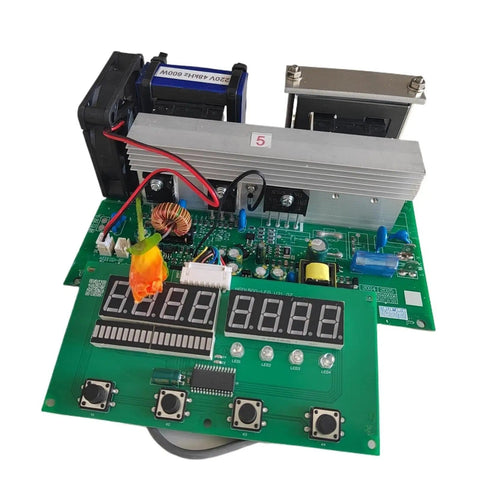 25KHz 200W Ultrasonic Cleaner PCB Driver Board With Display For Precision Cleaning Systems, wiring and digital display visible