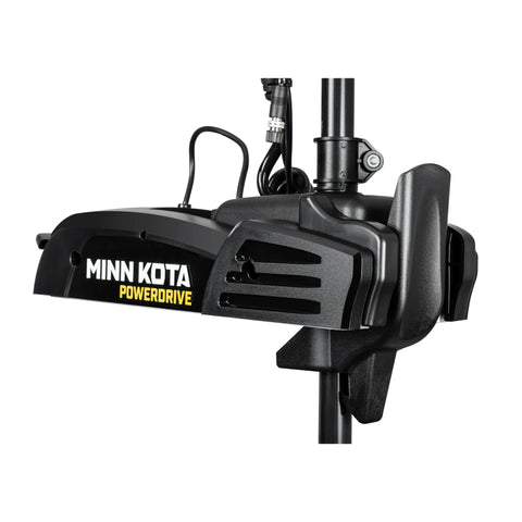 Side view of PowerDrive Bow Mount Electric Trolling Motor With GPS Spot Lock, Dual Spectrum Chirp Sonar, 55 Lb Thrust, 54 Inch Shaft