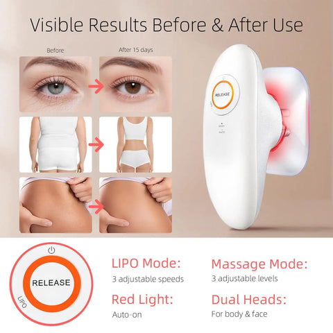 Three In One Body Sculpting Machine With Vacuum Massage And Red Light Therapy To Tackle Cellulite, Gentle Vibration for Toning
