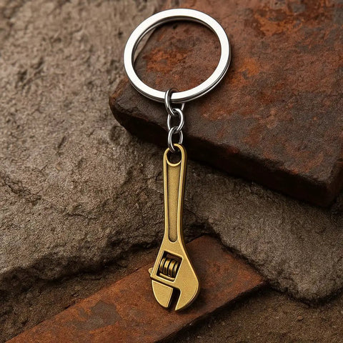 Adjustable Wrench Keychain For Women With Realistic Copper Color Mini Tool Charm Industrial Style Keys Charm