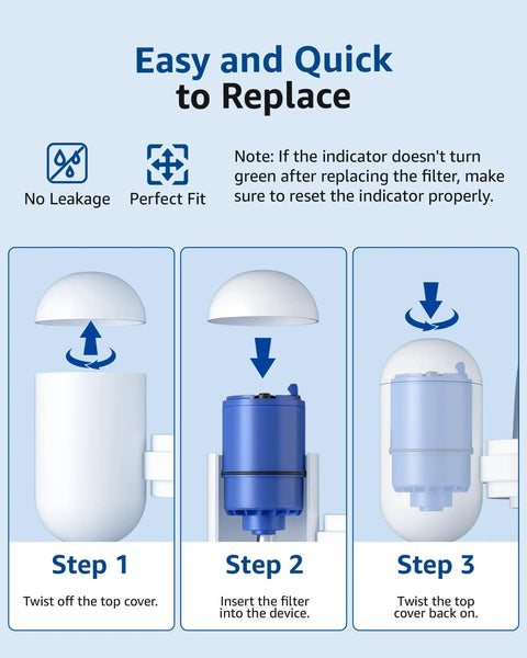 Replacement Faucet Filter For Plus RF9999, Lead Free NSF 42 Certified, 3-step installation guide for easy use