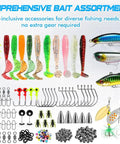 All In One Fishing Lure Kit With 137 Piece Tackle Box Included Crankbaits, spoons, hooks, and weights for freshwater bass fishing.