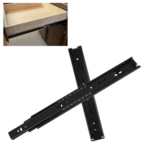 Two Pairs Of 12 Inch Heavy Duty Drawer Slides With Three Section Full Extension Ball Bearing Glide Side Mount Soft Close 100 Lb Capacity For Dresser Cabinet And Kitchen