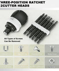 20 Piece Tubeless Tire Repair Kit With Screw In Rubber Nails And Heavy Duty Pliers Solid No Fuss Emergency Roadside Patch For Cars Trucks And Motorcycles Straight To The Fix, including a three-position ratchet and screw heads.