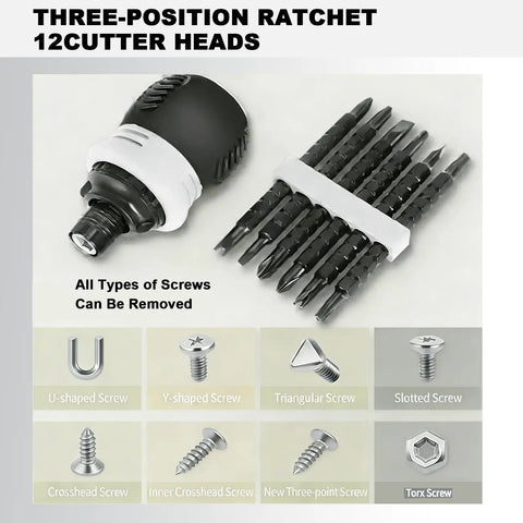 20 Piece Tubeless Tire Repair Kit With Screw In Rubber Nails And Heavy Duty Pliers Solid No Fuss Emergency Roadside Patch For Cars Trucks And Motorcycles Straight To The Fix, including a three-position ratchet and screw heads.