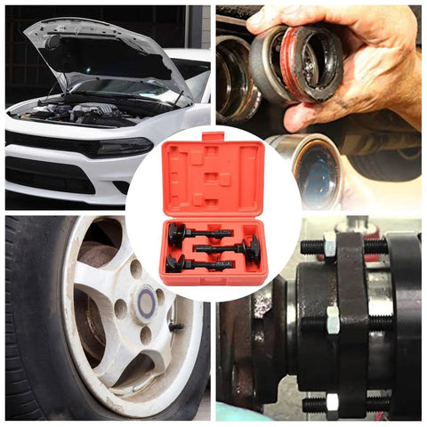 Heavy Duty Rear Axle Bearing Puller Kit With Tough Steel Construction And Swivel Connector Handles For Easy Maneuverability In Tight Spots Making Removal A Breeze For Professionals And DIYers Seeking Quality Garage Tools Every Single Day, red case